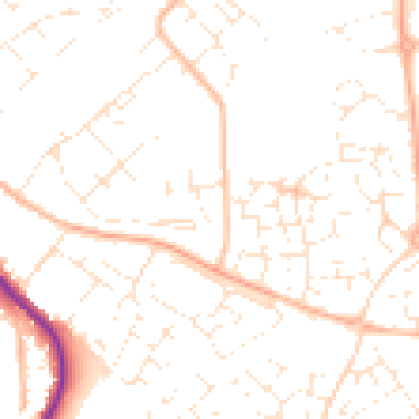 Daytime road noise heatmap for SP4 7PB