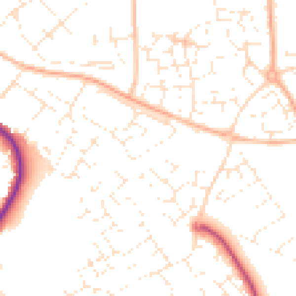 Daytime road noise heatmap for SP4 7PD
