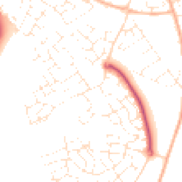 Daytime road noise heatmap for SP4 7XR