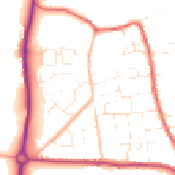 Daytime road noise heatmap for SP4 8AD