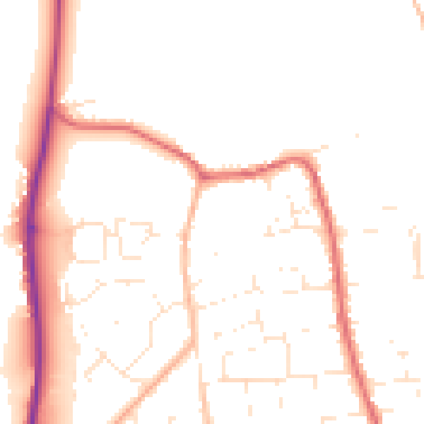 Daytime road noise heatmap for SP4 8AJ