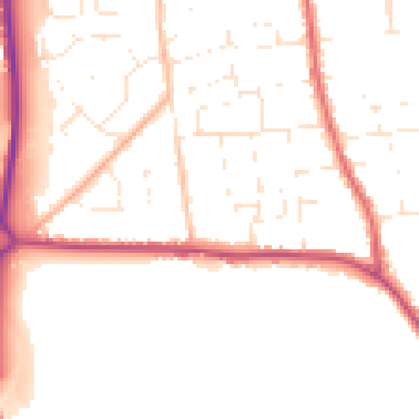 Daytime road noise heatmap for SP4 8BB