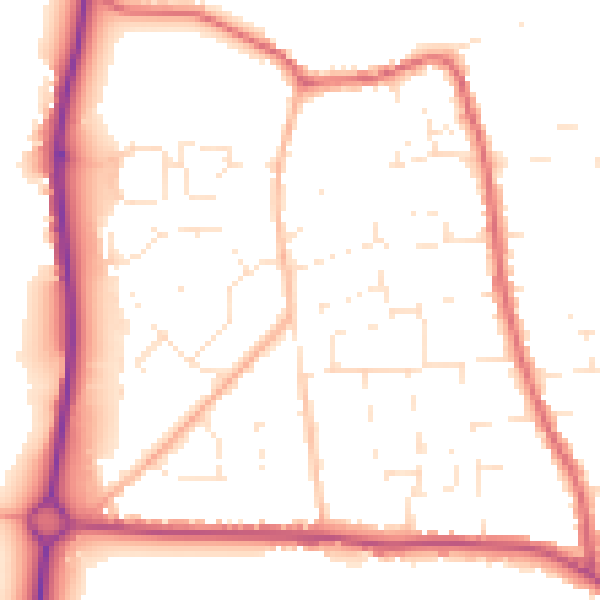 Daytime road noise heatmap for SP4 8BD