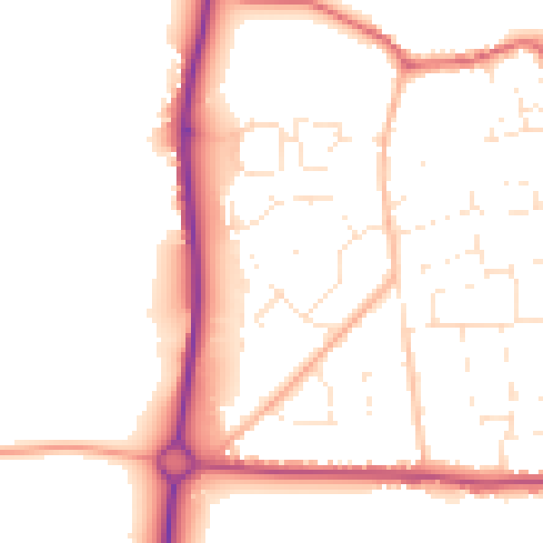 Daytime road noise heatmap for SP4 8BX
