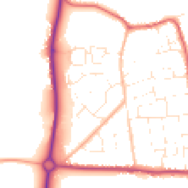 Daytime road noise heatmap for SP4 8BZ