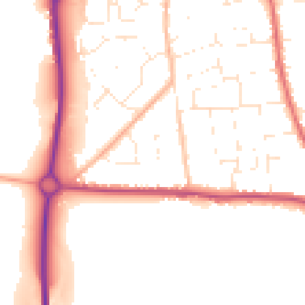 Daytime road noise heatmap for SP4 8DD