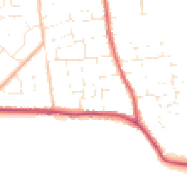 Daytime road noise heatmap for SP4 8DZ