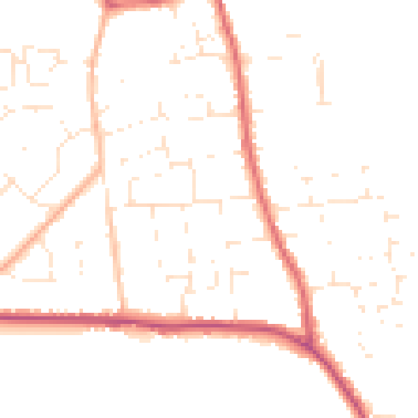 Daytime road noise heatmap for SP4 8ED