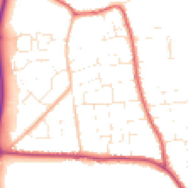 Daytime road noise heatmap for SP4 8EQ