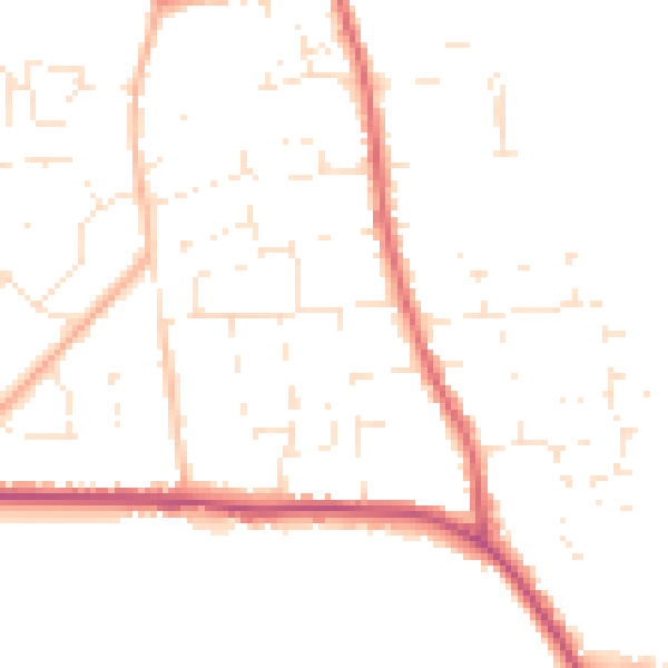 Daytime road noise heatmap for SP4 8EW