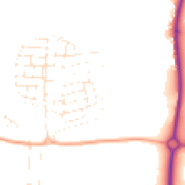 Daytime road noise heatmap for SP4 8GJ