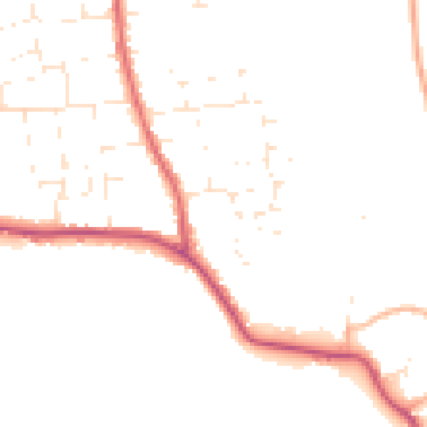 Daytime road noise heatmap for SP4 8JD