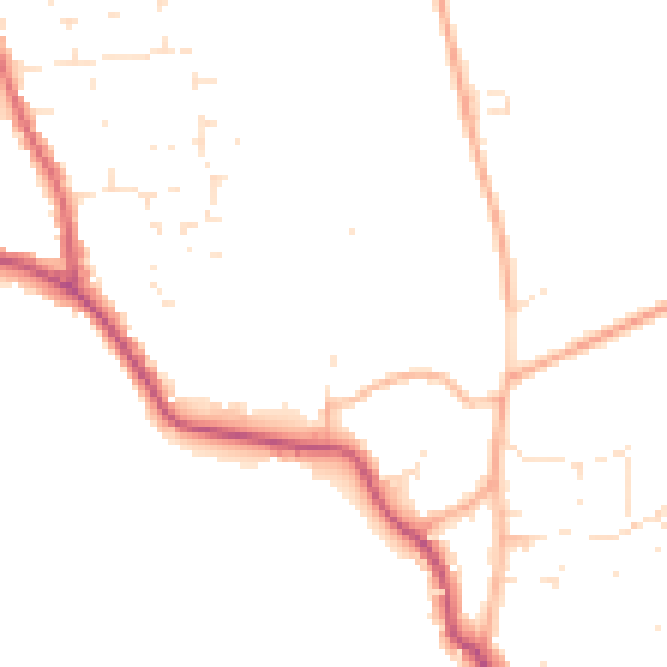 Daytime road noise heatmap for SP4 9DD