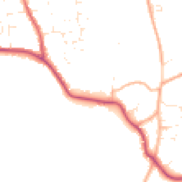 Daytime road noise heatmap for SP4 9DP