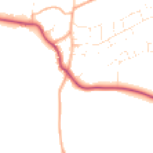 Daytime road noise heatmap for SP4 9DT