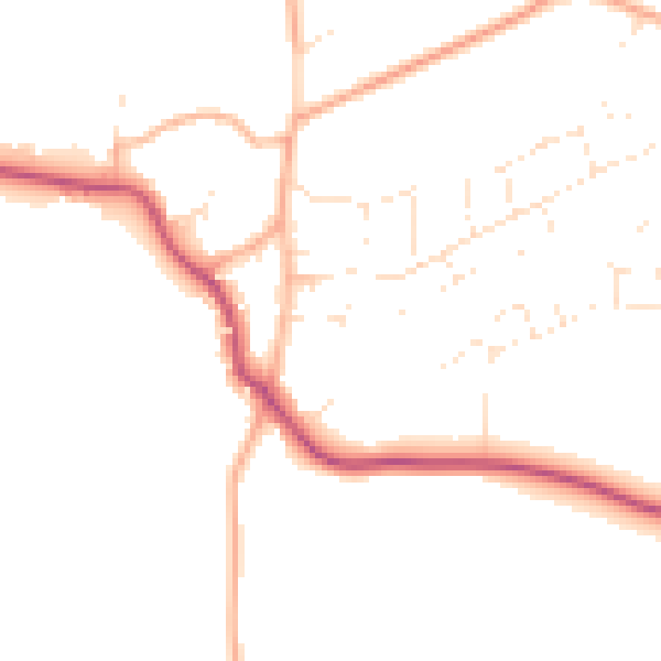 Daytime road noise heatmap for SP4 9DW
