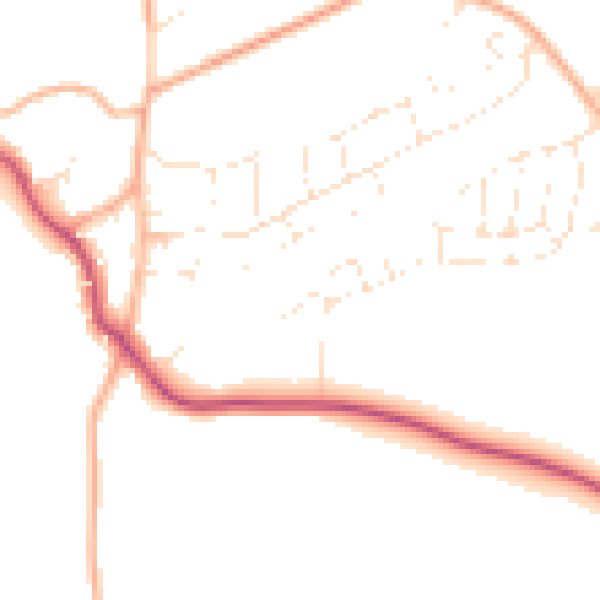 Daytime road noise heatmap for SP4 9EF