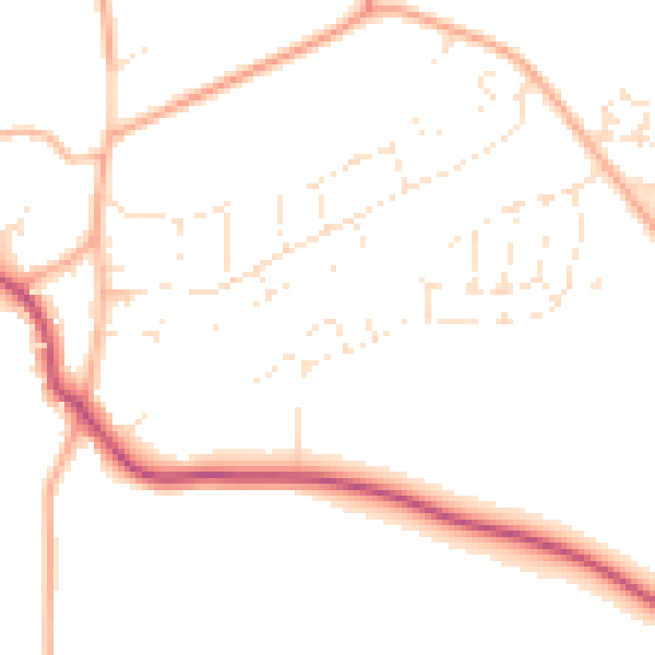 Daytime road noise heatmap for SP4 9FA