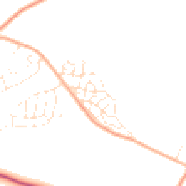 Daytime road noise heatmap for SP4 9FP