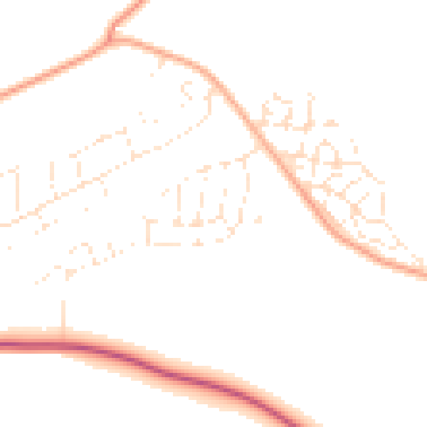 Daytime road noise heatmap for SP4 9FZ