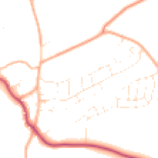 Daytime road noise heatmap for SP4 9HR