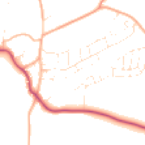 Daytime road noise heatmap for SP4 9HT