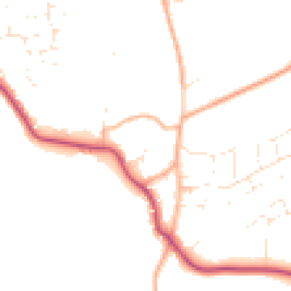 Daytime road noise heatmap for SP4 9PE