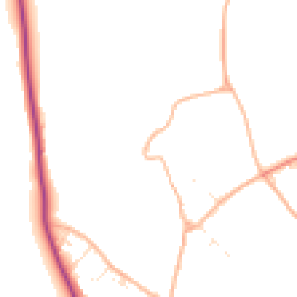 Daytime road noise heatmap for SP4 9PZ