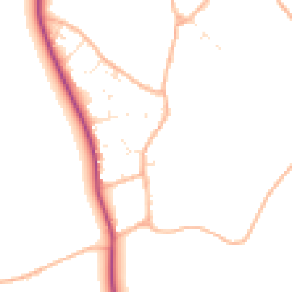 Daytime road noise heatmap for SP4 9QP