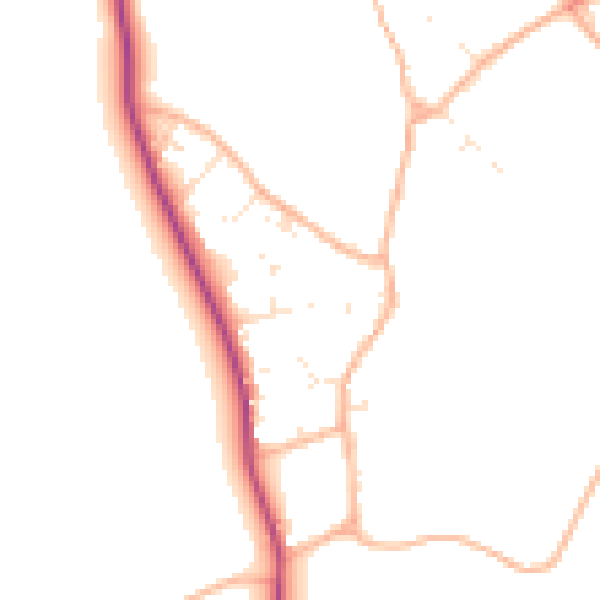 Daytime road noise heatmap for SP4 9QU