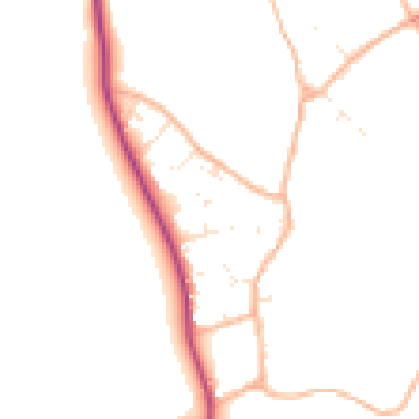 Daytime road noise heatmap for SP4 9QX
