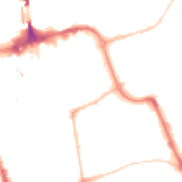 Night-time road noise heatmap for SR1 1EE