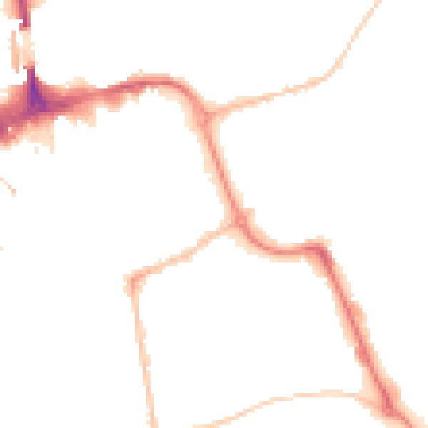 Night-time road noise heatmap for SR1 1EJ
