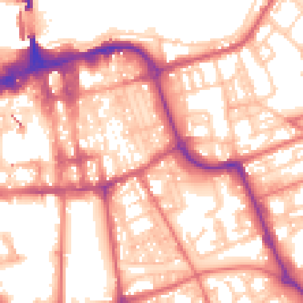 Daytime road noise heatmap for SR1 1EY