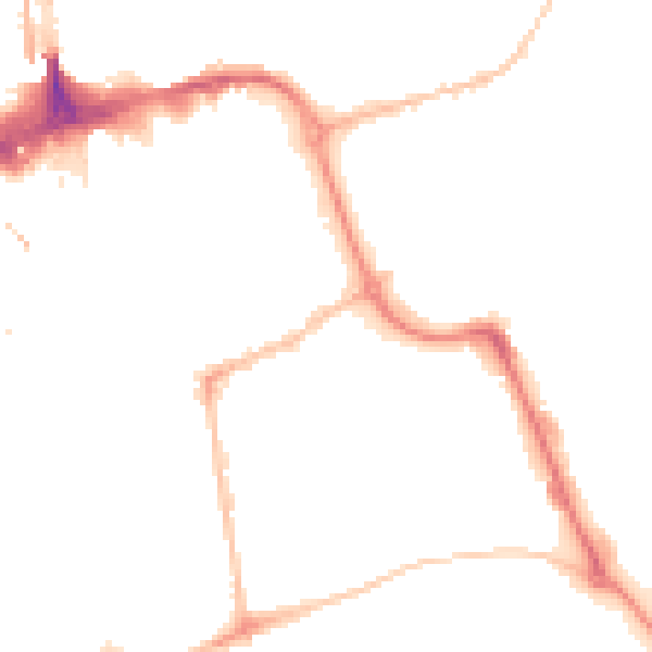 Night-time road noise heatmap for SR1 1HR