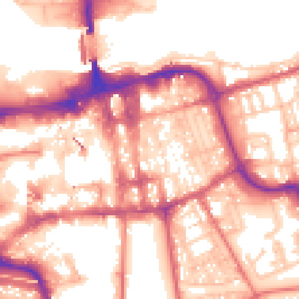 Daytime road noise heatmap for SR1 1NL