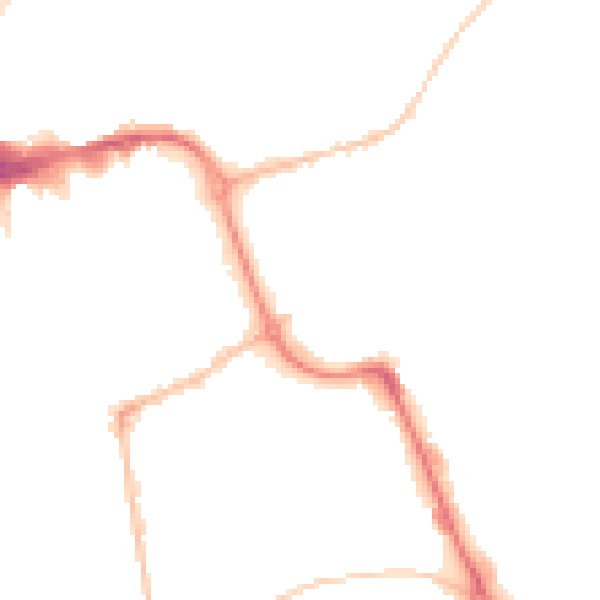 Night-time road noise heatmap for SR1 1PJ