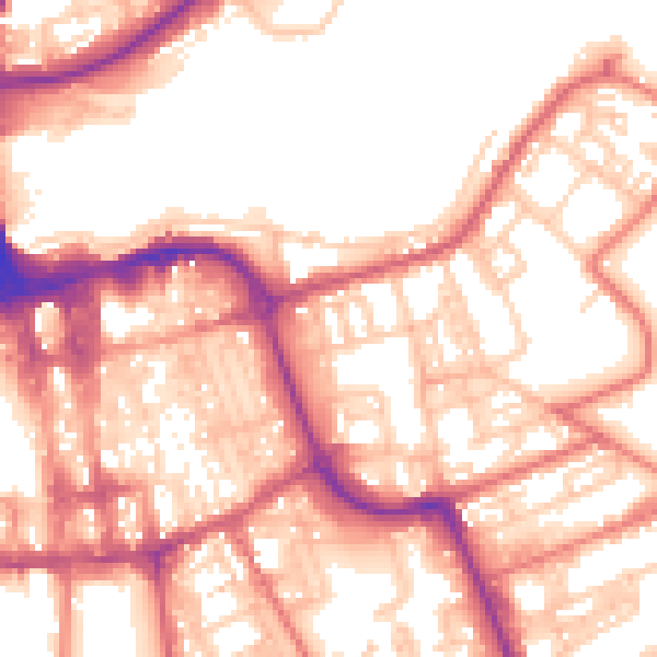 Daytime road noise heatmap for SR1 2AN