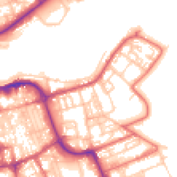 Daytime road noise heatmap for SR1 2LA