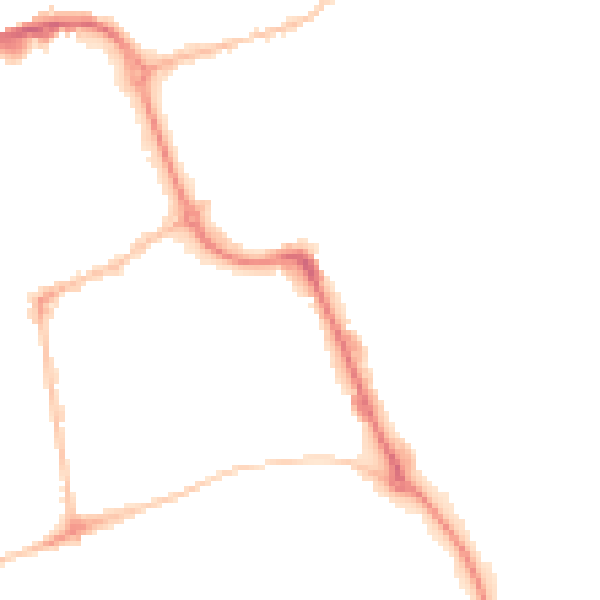 Night-time road noise heatmap for SR1 2LS
