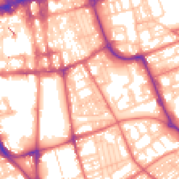 Daytime road noise heatmap for SR1 2QY