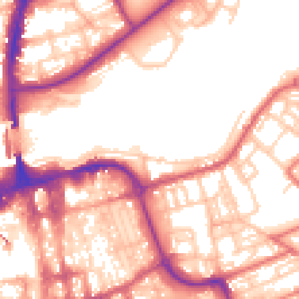 Daytime road noise heatmap for SR1 2RE