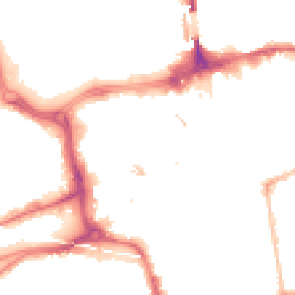 Night-time road noise heatmap for SR1 3EG