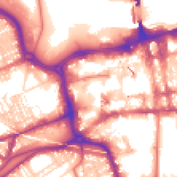 Daytime road noise heatmap for SR1 3PU