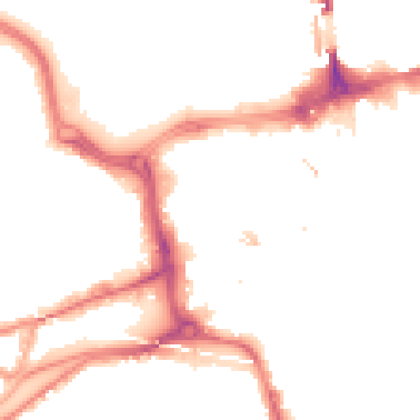Night-time road noise heatmap for SR1 3PU