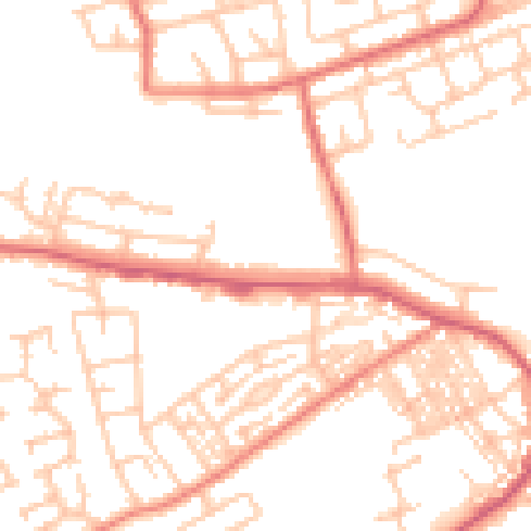 Daytime road noise heatmap for SR2 0AA