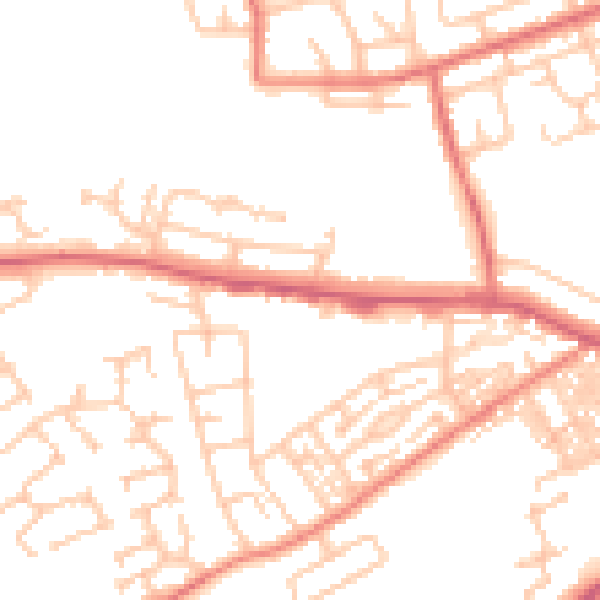 Daytime road noise heatmap for SR2 0AB
