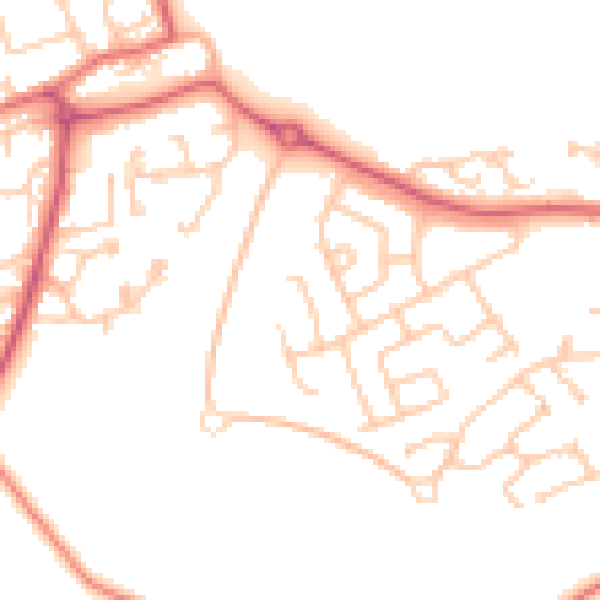 Daytime road noise heatmap for SR2 0AF