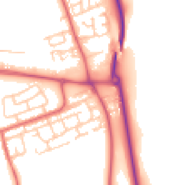 Daytime road noise heatmap for SR2 0AH