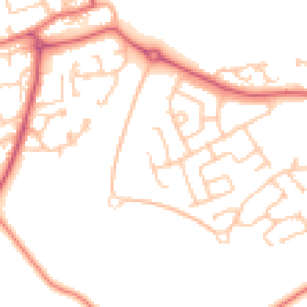 Daytime road noise heatmap for SR2 0AJ